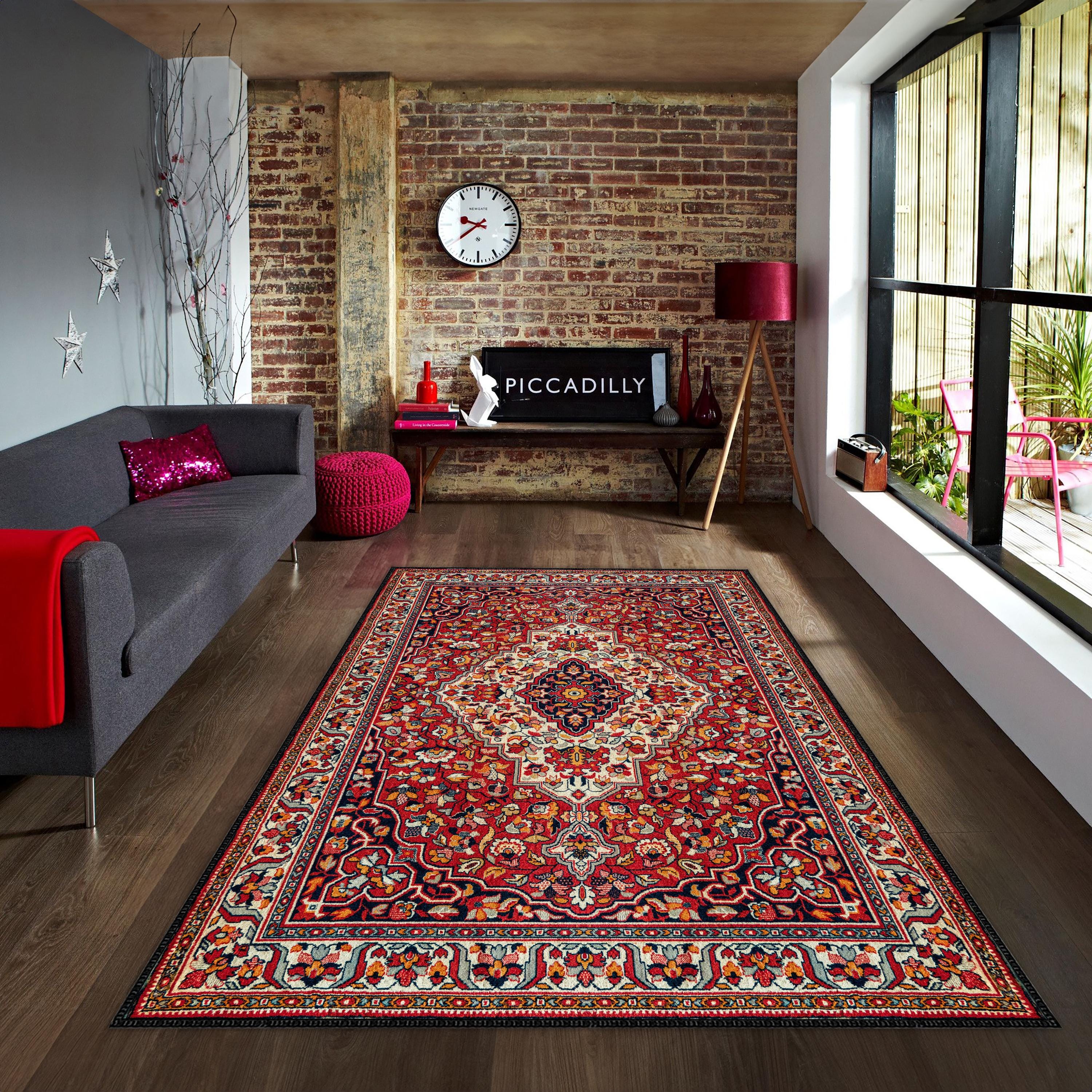Classic Red Rug Red Vintage Style Rug,room Rug ,oriental Living Room Rug,ethnic Anti ...