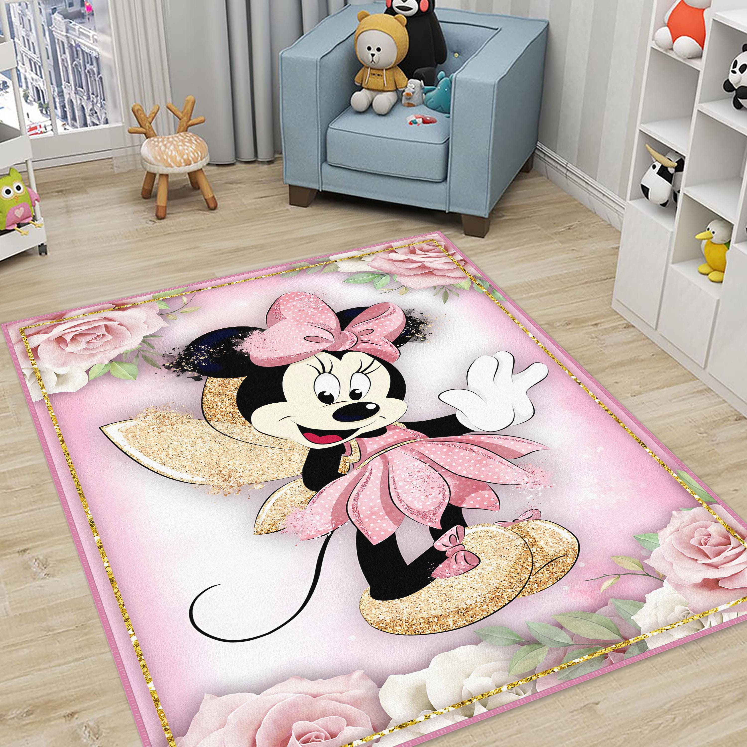 Minnie Mouse Rug,cute Mickey Mouse Rug,baby Girl Playroom Mat,washable ...