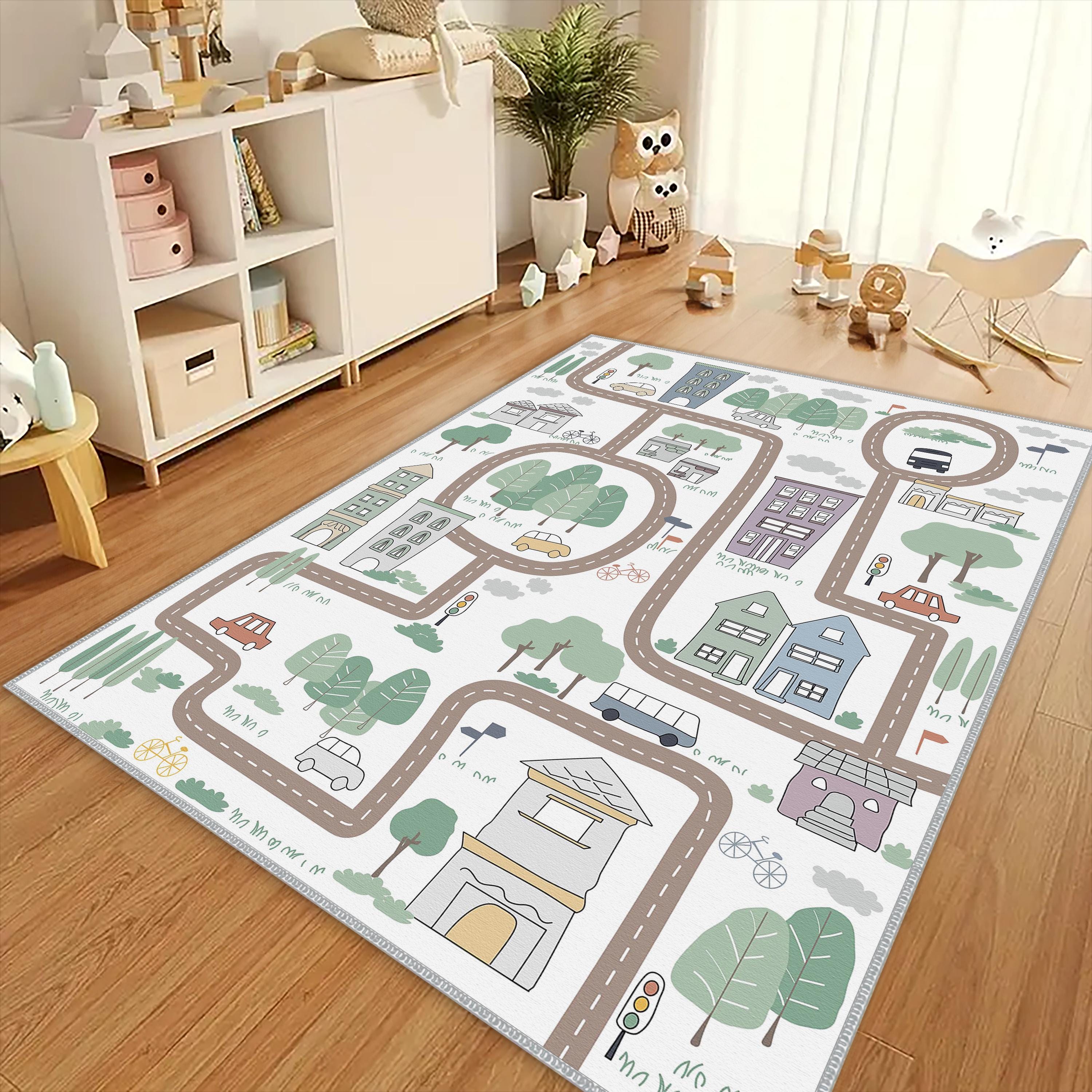 Building Play Room Rug City Road Ultra Soft Kids Play Rug,rug for Kids Room,playground Rug ...