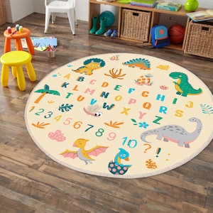 Alfombra con letras, alfombra con números para niños, alfombra educativa con figuras de dinosaurios, alfombras para habitaciones de niños, alfombra para habitación de niños con alfabeto, alfombra de juego con alfabeto, alfombra para guardería
