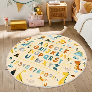 Alfombra con letras, alfombra con números para niños, alfombra educativa con figuras de dinosaurios, alfombras para habitaciones de niños, alfombra para habitación de niños con alfabeto, alfombra de juego con alfabeto, alfombra para guardería