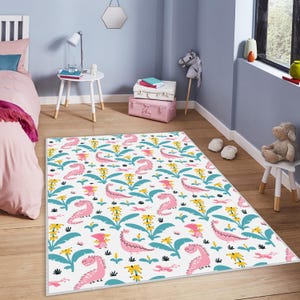 Dinosaur Rug, Dinosaur Pattern Nursery Rug, Play Rug, Dinosaur Area Rug, Baby Room Rugs, Best Jurassic Kids Rugs, Dino Boys Room Rug, Gift