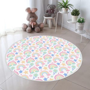 Colorful Rainbows Pattern Baby Room Rug, Rainbow Pattern Kids Rug, Rainbow Themed Nursery Rug, Nursery Decor, Baby Room, Rainbows Carpet