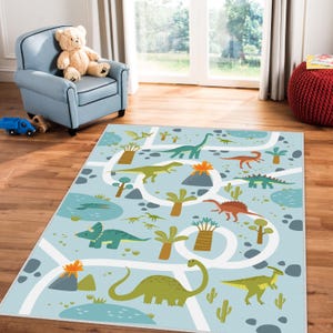 Dinosaur Rug, Dinosaur Pattern Nursery Rug, Play Rug, Dinosaur Area Rug, Baby Room Rugs, Best Jurassic Kids Rugs, Dino Boys Room Rug, Gift