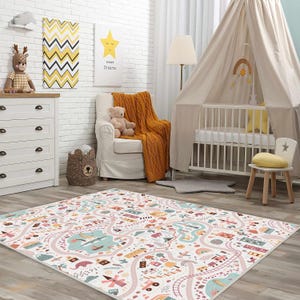 City Pattern Rug,Ultra Soft Kids Play Rug,Rug For Kids Room, Home Pattern Rug, Nursery Rug,Cute Kids Decor, Winter Rug,Road Carpet, Goal Rug