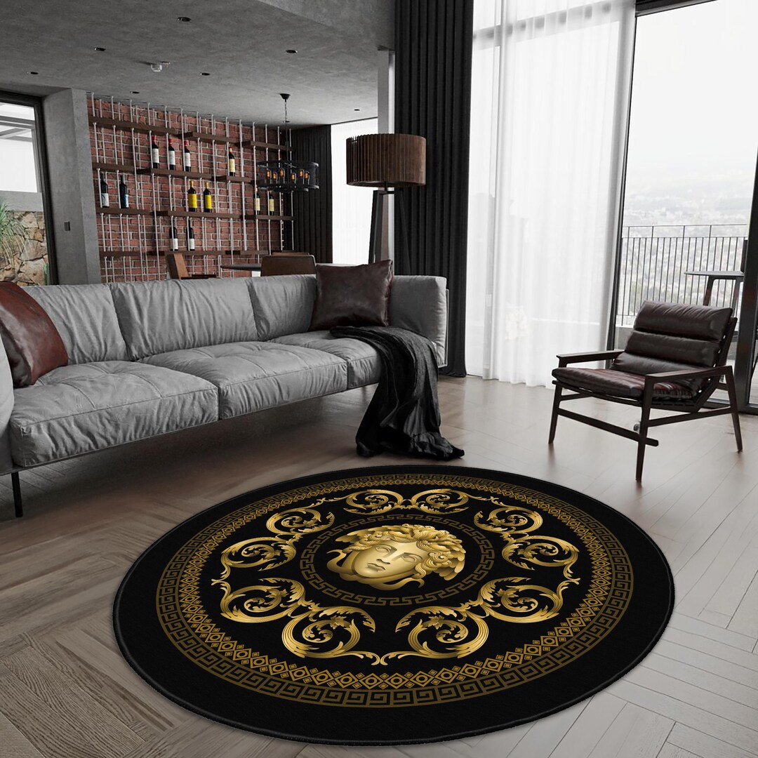 Greek Round Rug Texture Ancient Greek Pattern Rug, Rugs for Living Room,colorful Geometric Area ...