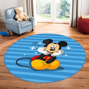 Mickey Mouse Rug,Round Rug, Kids Room Rug, Baby Room Decor, Popular Rug, Nursery Rug, Gift For Kids, Non-slip Rug,Cute Mickey Mouse Rug,Gift
