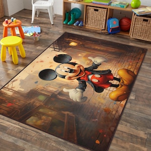 Magical Mickey Mouse,Kids Play Mat and Carpet,Mickey Mouse Rug,Cartoon Theme Rug,Cute Mickey Mouse Rug,Ultra Soft Nursery Rug, Kids Room Rug