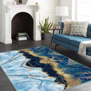 Marble Patterned Carpet,Geometric Area Rug,,Geometric Non-Slip Rug,Art Abstract Geo Rug,Machine Washable Rug,Color Artistic Design Rug,Gift