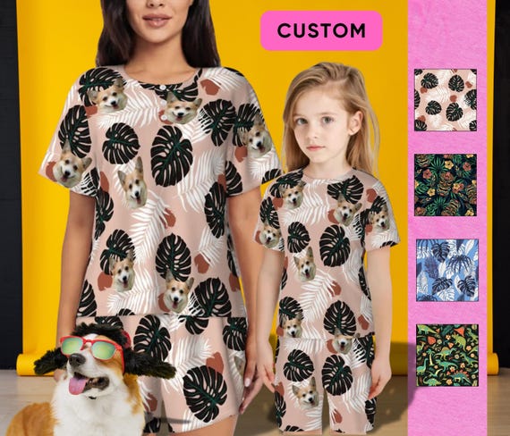 Cane Pigiami Famiglia Pigiama Mamma E Figlia Personalizzato Con