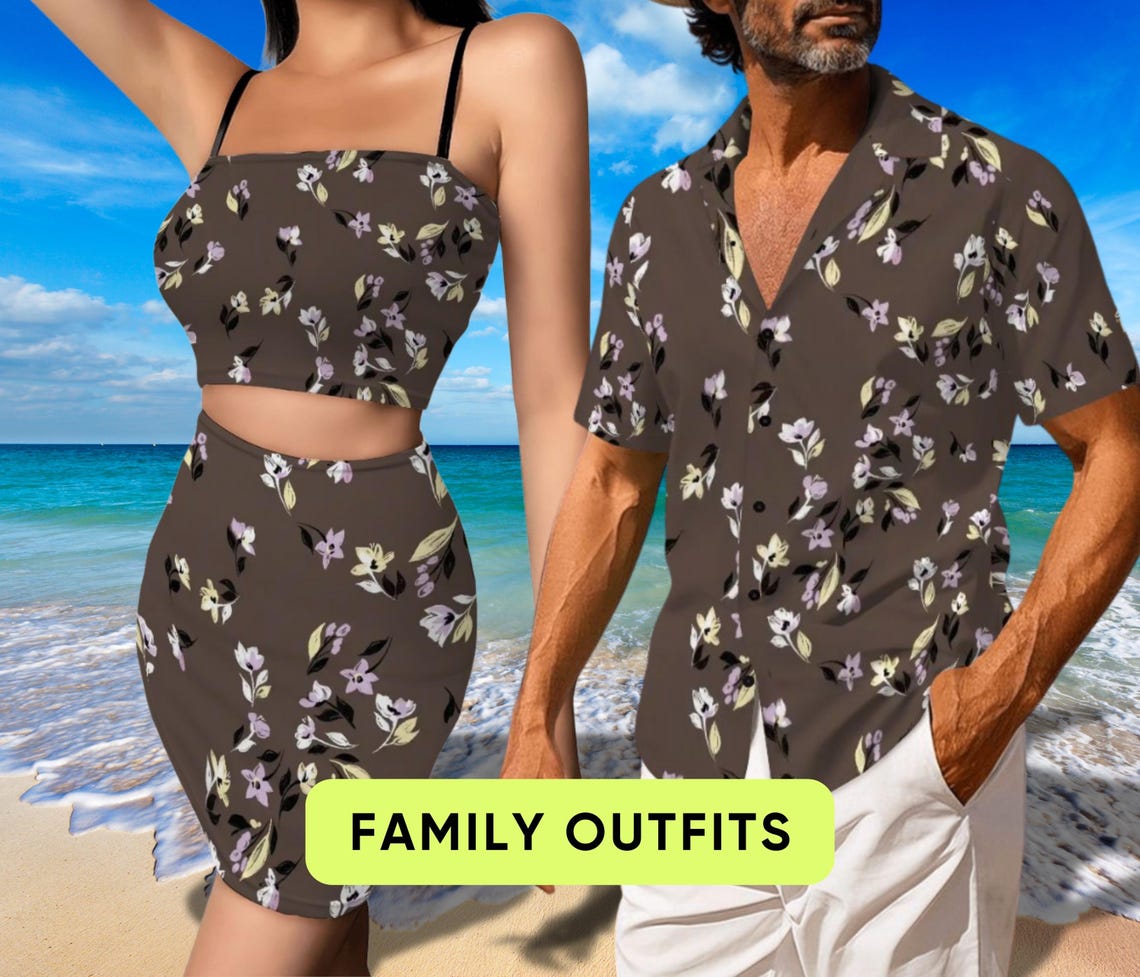 Matching Family Beach Outfits – Floral Summer Couple Set, His and Hers ...