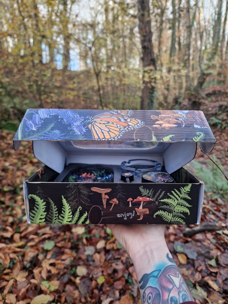 Woodland Wildlife Animals & Nature 5-Piece Collection: Herbal Grinder, Ashtray, Stash Jar, Pipe, Rolling tray gift image 9