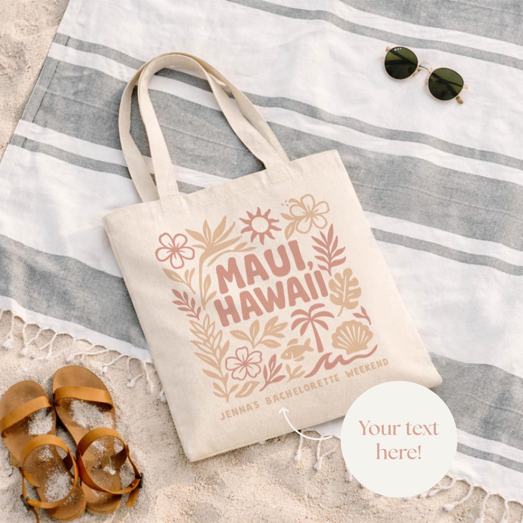 Custom Bachelorette Totes • Hawaii Bachelorette Bag • Personalized ...
