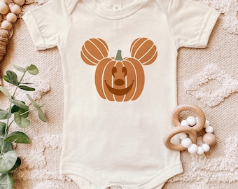 Baby Magical Mouse Pumpkin One Piece • Infant Halloween Bodysuit • Cute Outfit for Enchanted Vacation Family Trips