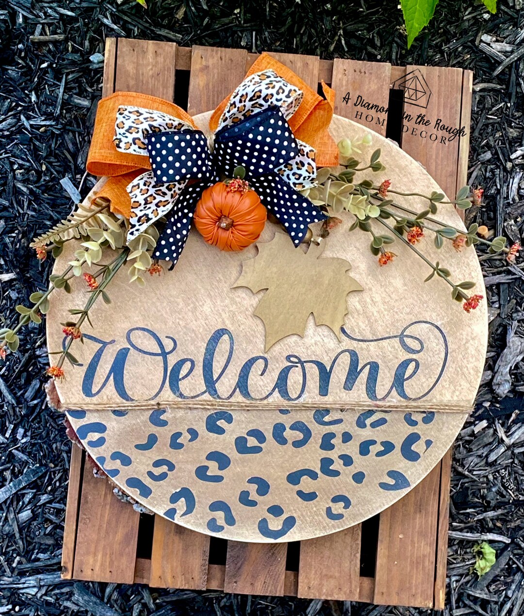 Cheetah Print Fall Door Hanger Neutral Fall Colors Etsy