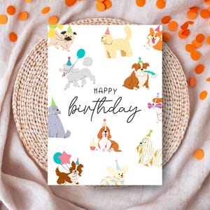 Printable Birthday Card With Fun Dog Theme - Instant Download - Etsy
