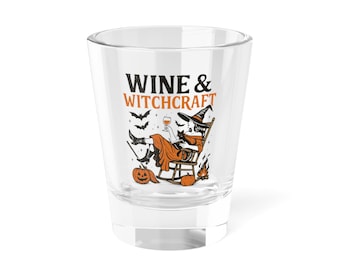 Halloween Shot Glass: Wine & Witchcraft Party Favor - 1.5oz