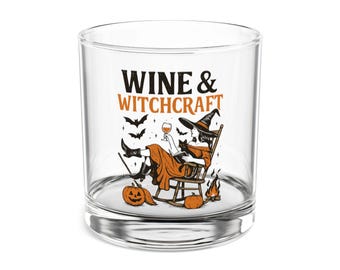 Halloween Rocks Glass: Wine & Witchcraft Decor - Stylish Drinkware