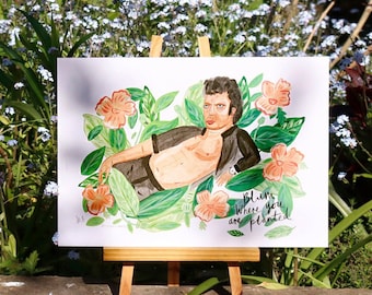 Jeff Goldblum Art Print - Blum Where You Are Planted - Funny Jurassic Park Themed Illustration, Botanical Home Decor, Movie Lover Gift