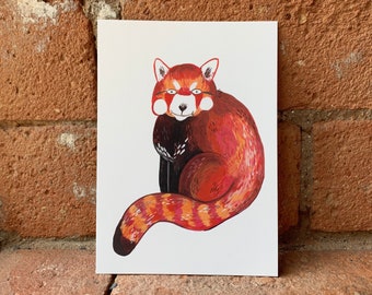 Awkward Red Panda postcard A6