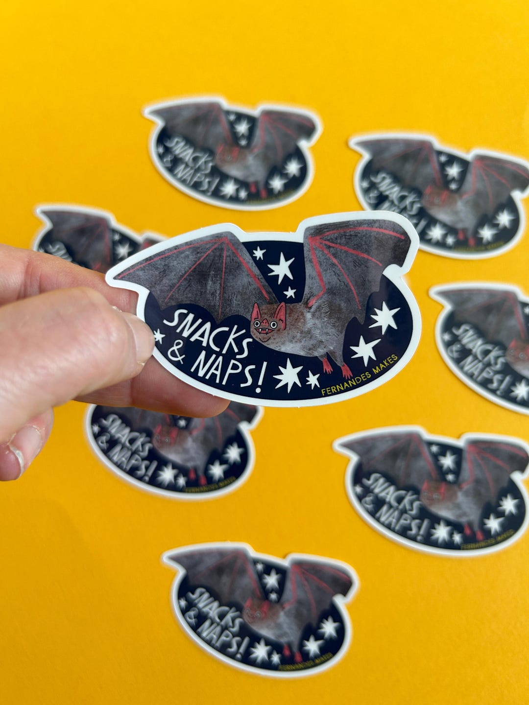 Snacks and Naps Bat Gloss Vinyl Sticker - Etsy UK