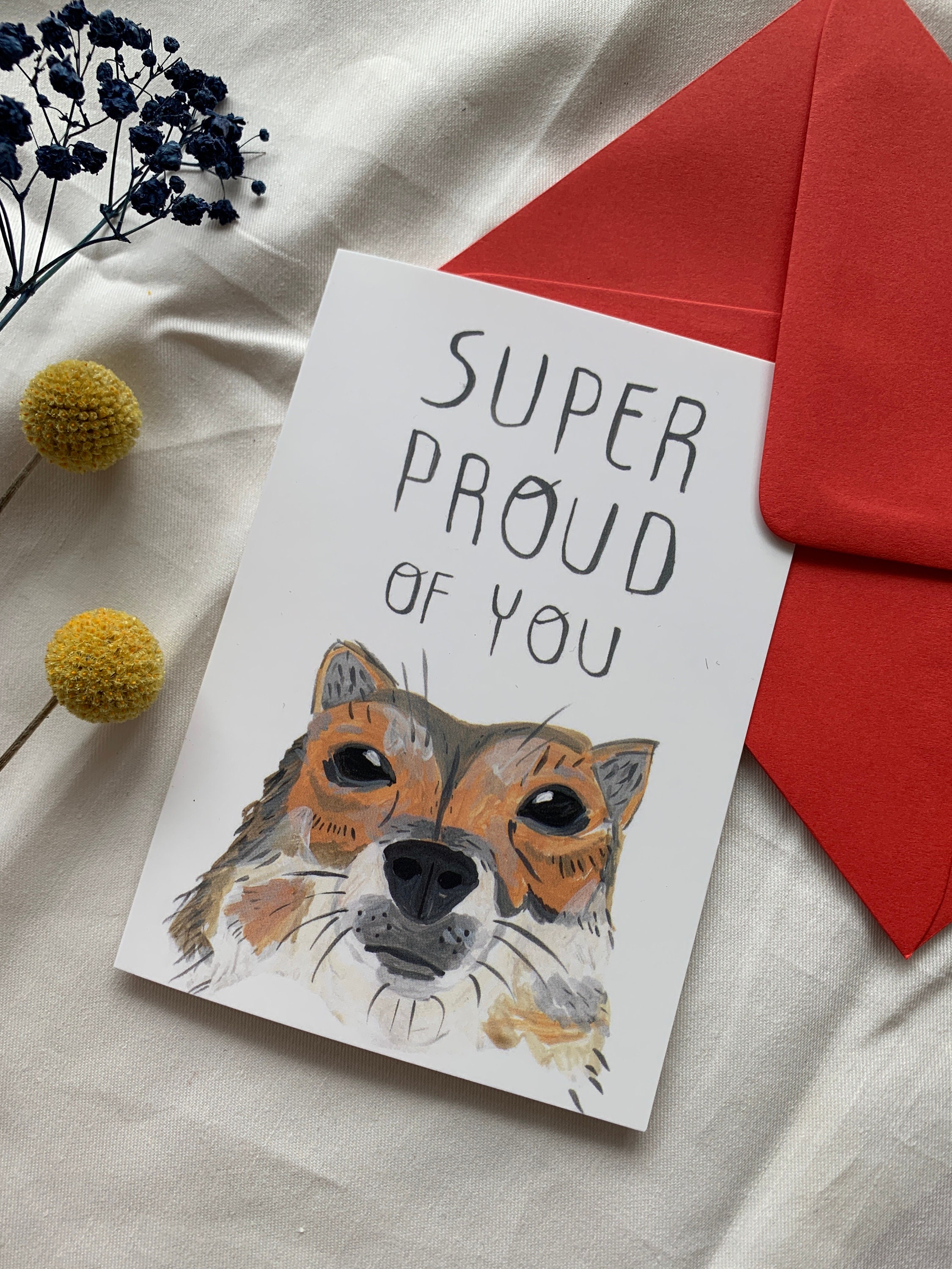 Super Proud of You Corgi Greetings Card Cute Happy Dog | Etsy UK