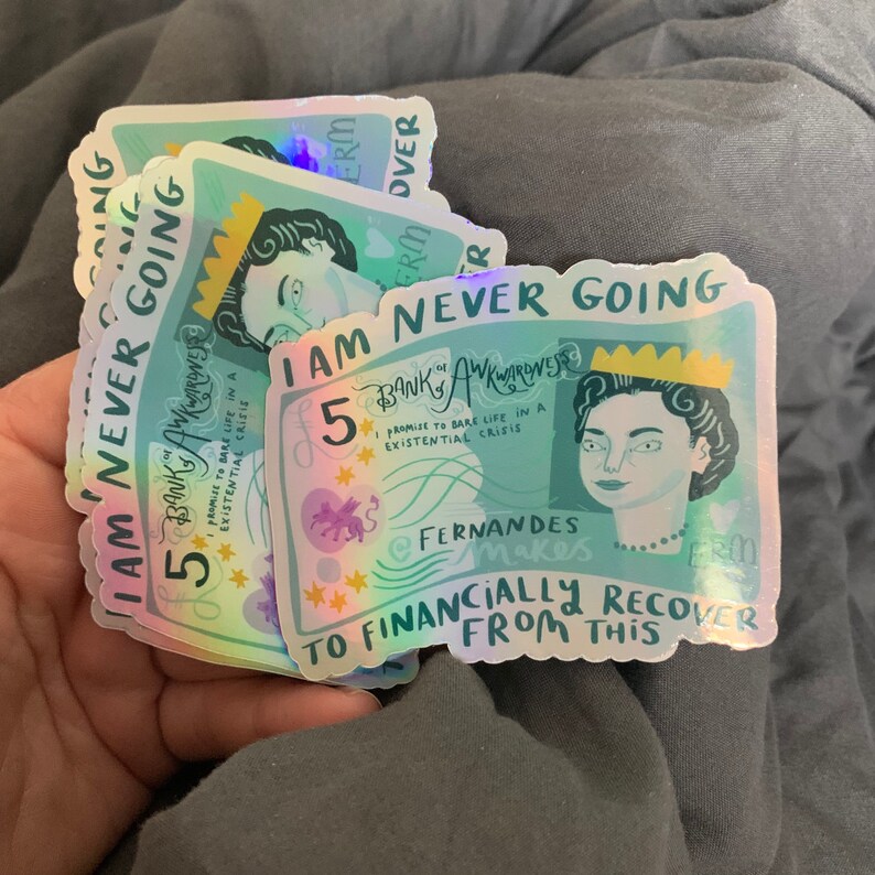 Holographic Shiny Fiver Money Vinyl Sticker Laptop Decal Etsy UK