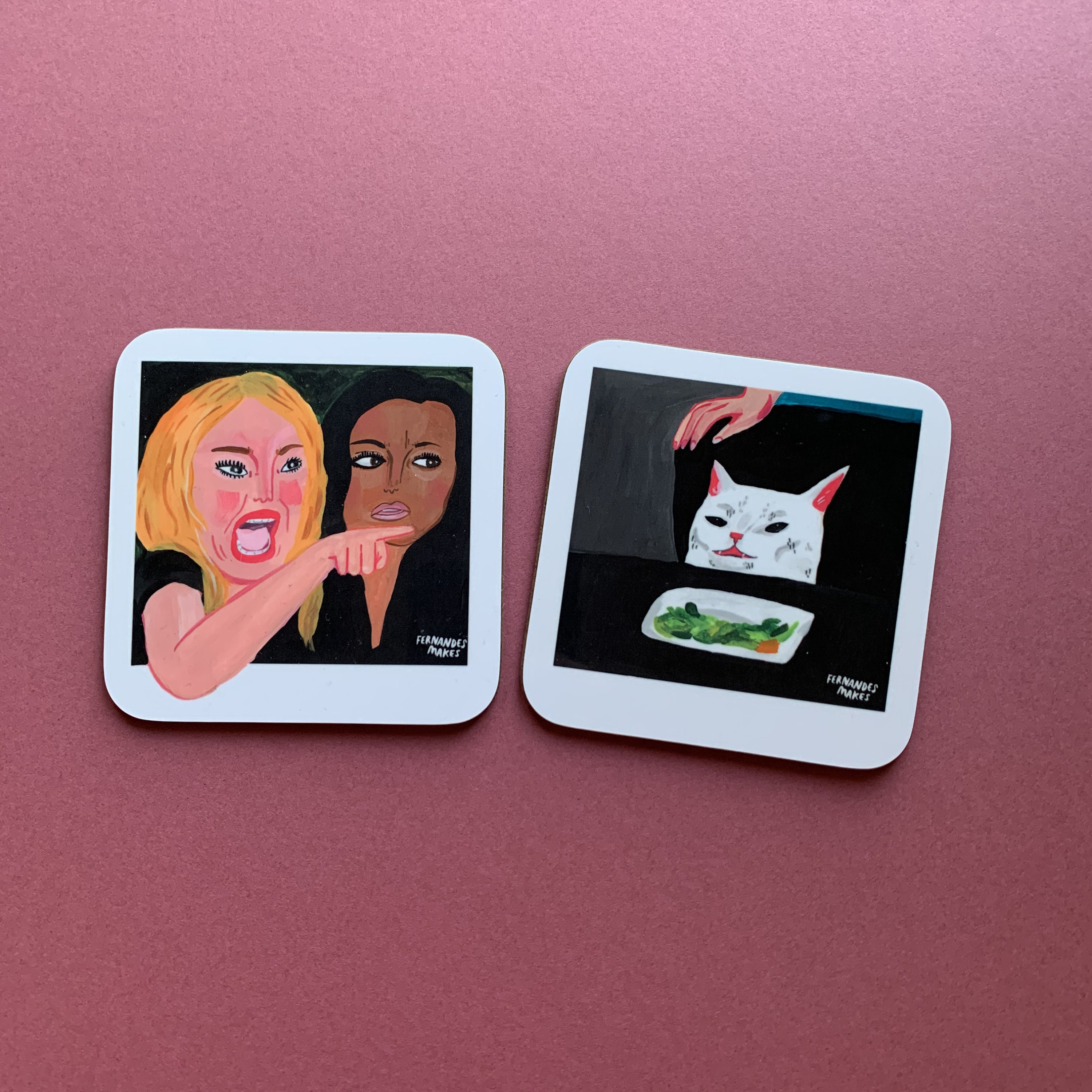 Woman Yelling at Cat Meme - Coaster Set - Funny Meme Household Gift, …