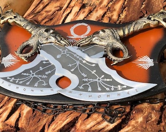 Espada de metal de God of War Blades of Chaos, espada de God of War Blades of Chaos, espadas gemelas y hacha, idea de regalo para cosplay, regalo de Navidad para esposo