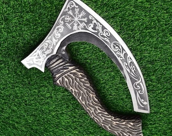 Hacha vikinga para cortar pizza, forjada a mano, con funda - Regalo para padrinos de boda