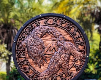 Escudo vikingo de cuervo / Cosplay del Valhalla, decoración de pared medieval