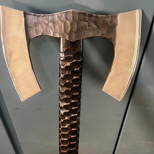 Hand Forged Bearded Axe, Viking  axe, Two Handed Axe, Scandinavian Axe with beautiful Forging on blade, Gift for men