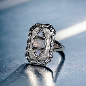 Art Deco Ring, geometric Ring, Statement ring, gemstone Ring, Boho ring, signet ring, Art deco silver ring, art deco gold  ring, On sale