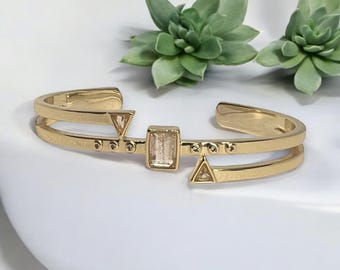 Illusion Cuff Bracelet | Cuff Bracelet | Gold Cuff Bracelet | Bangle Bracelet | Gemstone Cuff Bracelet | Silver Cuff Bracelet