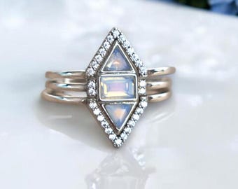 Charmed Stacking Ring, Stacking Rings, Gold Stacking Rings, Stone Stacking Rings, Modern Stacking Rings, Minimalistic Stacking Rings