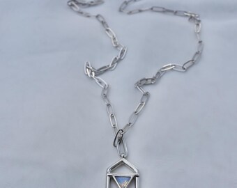 Bar Necklace, Link Chain Necklace, Rectangle Link Necklace, Gold Chain Link Necklace, Paperclip Necklace, Silver Chain Link Necklace