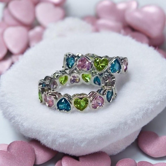 Heart Eternity Band Ring, Breast Cancer Awareness Ring, Cancer