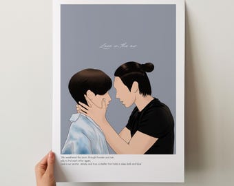 Love In The Air - BL Fanart Print | Boss Noeul x Payu Rain | Thai bl merch