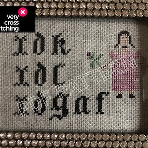 IDGAF cross stitch pattern