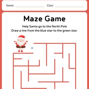 Preschool/Kindergarten Pre-writing Practice Christmas Maze Worksheets