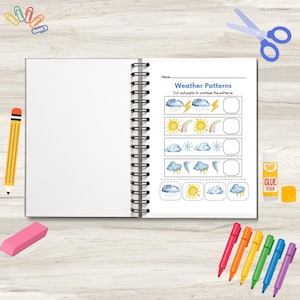 Hoja de trabajo de términos científicos sobre patrones matemáticos del clima (cortar y pegar)