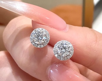 Aretes de diamantes cultivados en laboratorio de platino PT950: elegancia atemporal