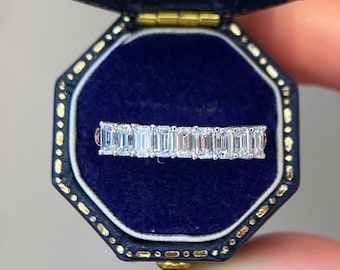 18K Gold Emerald-Cut Diamond Ring: Natural Solitaire Fine Jewelry