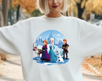 Frozen Sweater, Elsa Anna Kristoff Olaf Sven and Arendelle Ice Castle Frozen Sisters Hoodie, Disney Girl Trip, Frozen Fans Birthday Gift