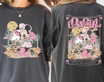 Retro Cowgirl Minnie T-shirt, Western Minnie Mouse Tee, Disney Western Sweatshirt, Girl Trip Shirt, Magic Kingdom, Western Holiday Gifts