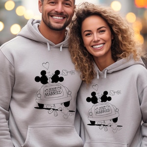 Minnie Mickey Honeymoon Couple Sweatshirt, Just Married Honeymoon Hoodie , Happily Ever After Sweaters, Disney Honeymoon, Wedding Gifts