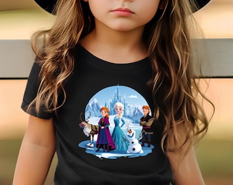 Elsa Anna Kristoff Olaf Sven and Arendelle Ice Castle Frozen Sisters Tee, Disney Girl Trip, Frozen Shirt, Girls Birthday Tee, Frozen Fans