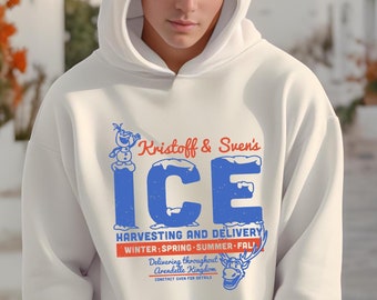 Retro Arendelle Ice Sweater, Frozen Men's Disneyland Hoodie, Frozen Arendelle Shirts, Kristoff Ice Company Crewneck, Frozen Fans Sweater