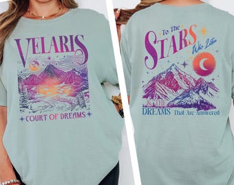 Camiseta de Velaris de la Corte de los Sueños, Merchandising de SJM Acotar, Lectores de Romantasía de la Ciudad de la Luz Estelar, Regalo para fans de SJM, Una Corte de Rosas y Espinas