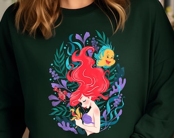 Little Mermaid Sweatshirt, Princess Ariel Hoodie, Disney Ariel Hoodie